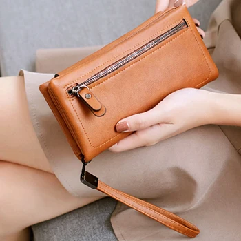 

Wristband Women Long Handbag Large Capacity Wallets Card Holder Carteras Multifunction Coin Purse Phone Pocket