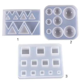 

DIY Earrings Pendant Gemstone Making Silicone Mould Triangle Round Epoxy Mold UV Resin Crafts Molds