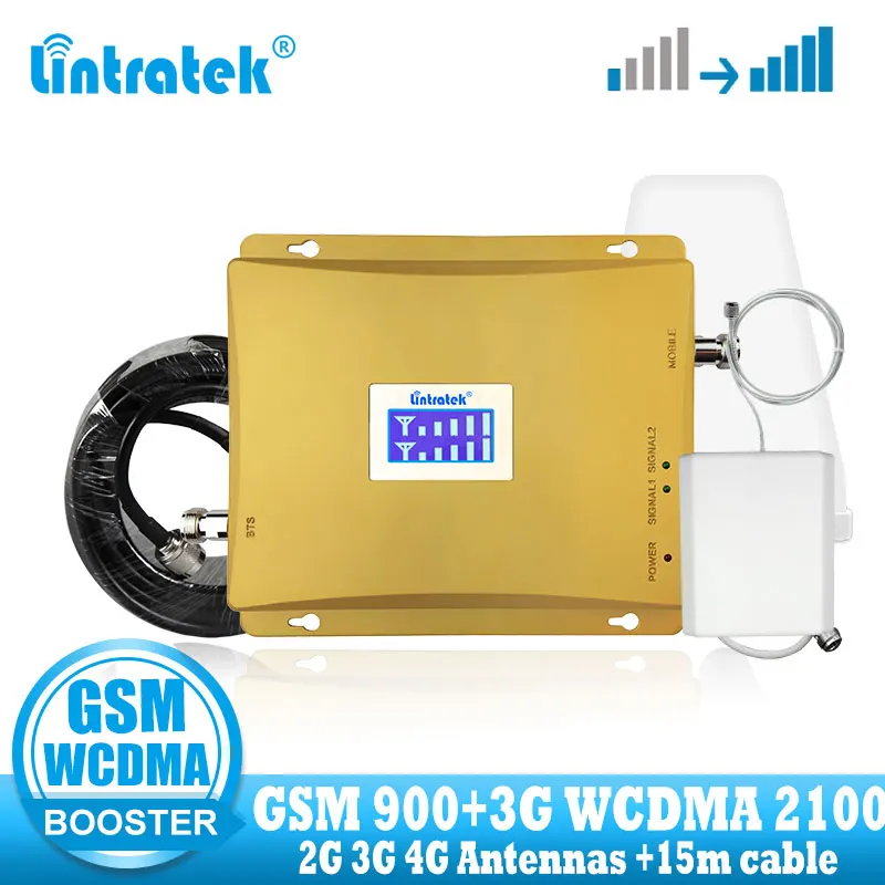 Усилитель сотового сигнала Lintratek GSM 900 2100 МГц 3G UMTS усилитель двухдиапазонный