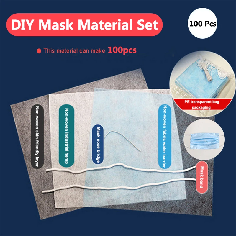

DIY Disposable Mask Material Set Mask Rope Elastic Band Ear Rope Elastic Band 10 Meters Can Do 100pcs Dustproof Masks
