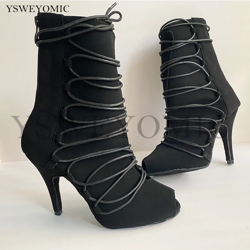 DanceBootsWomen2021BlackHighHeel10cmWomenHighHeelsSalsa