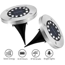 1 шт./4 шт. 12 светодиодов солнечный наземный светильник водонепроницаемый садовый тропинка палубные светильники, лампа с солнечной батареей для дома, двора, подъездной дорожки, газона, дороги