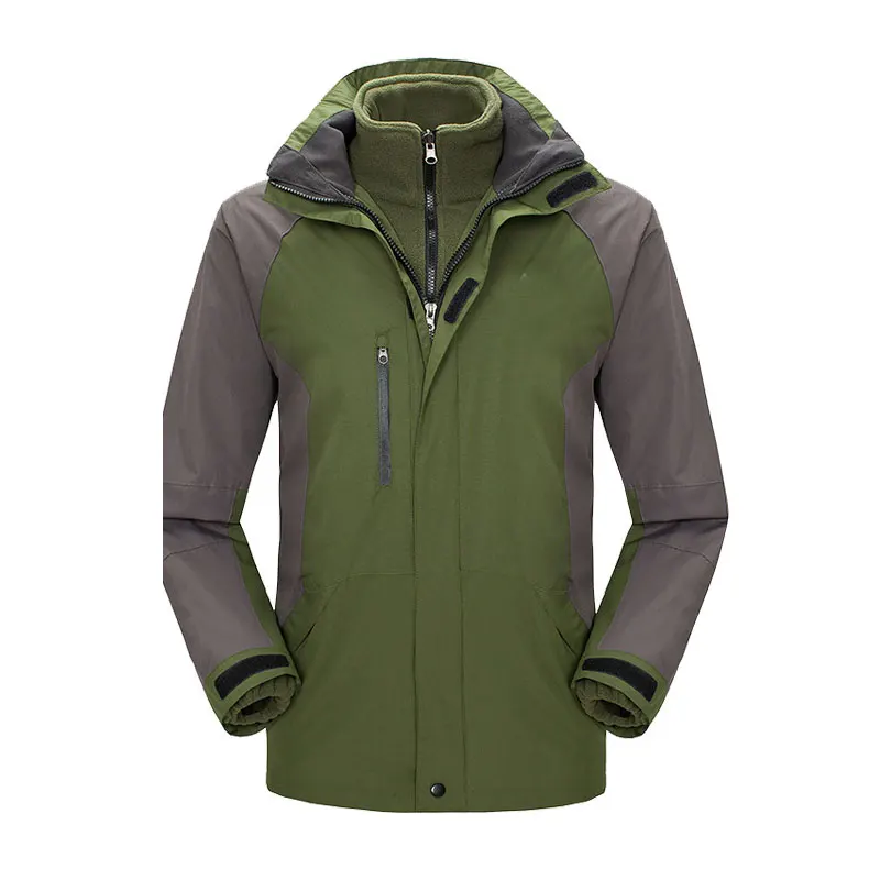 for Men(Army Green) 3-в-1 Пеший Туризм куртки для мужские Осенне-зимняя Дамская обувь Открытый Кемпинг Куртки Флисовая теплая Водонепроницаемый непромокаемая дорожная сумка - Цвет: for Men(Army Green)