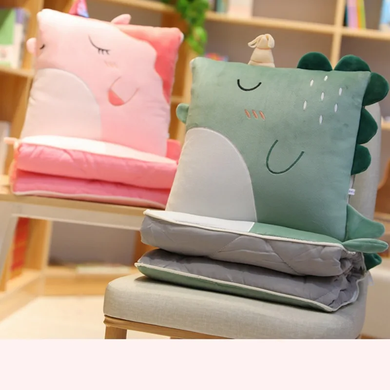 

Cute Animal Throw Pillow Blanket Dual Purpose Office Cushion Back Cushion Lumbar Pillow Lumbar Support Pillow Sofa Car-in-Blanke
