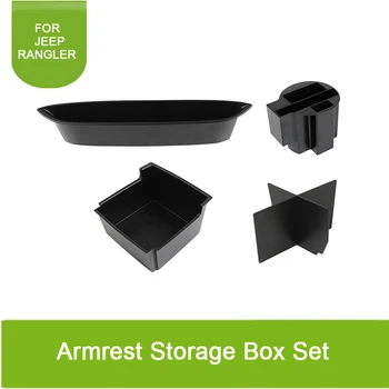 

5pcs For Jeep Wrangler JK 2011-2017 Armrest Storage Box Set Holder Container Center Car Interior Accessories Organizer
