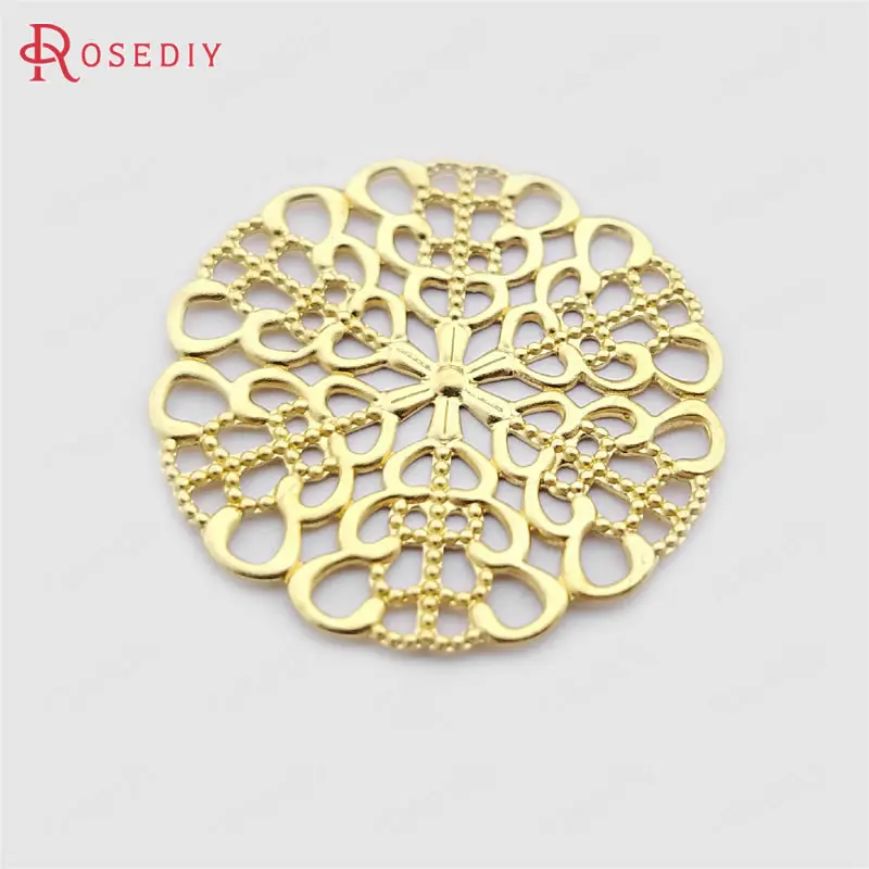 (E060)40 pieces 25mm Not plated color Brass Round Decorative Spacer Diy Jewelry Findings Accessories wholesale | Украшения и