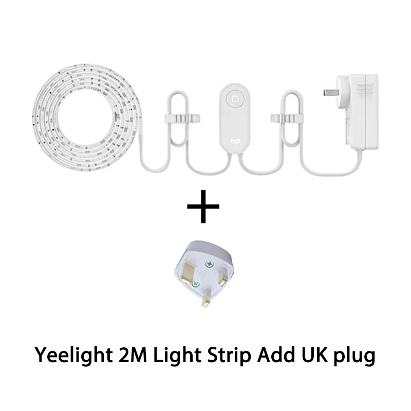1pcs add UK Plug Yee светильник RGB светодиодный 2 м умный светильник-полоса умный дом для Mi Home приложение WiFi работает с Alexa Google Home Assistant 16 миллионов красочных - Цвет: 1pcs add UK Plug