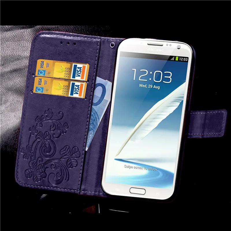 Чехол-книжка из искусственной кожи для samsung Galaxy Note 2, чехол-кошелек для samsung Note 2, N7100, Note2, мягкий силиконовый чехол