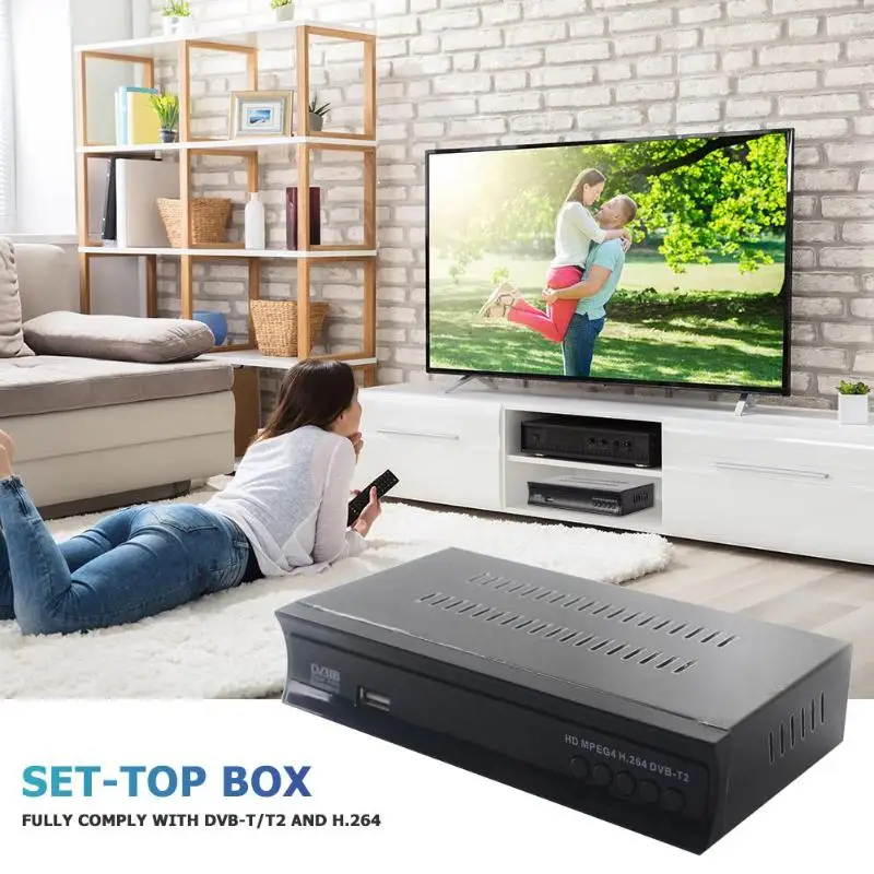DVB T/T2 ТВ ресивер 3D Цифровое видео Эфирное HD 1080P телеприставка ЕС|Телевизионные
