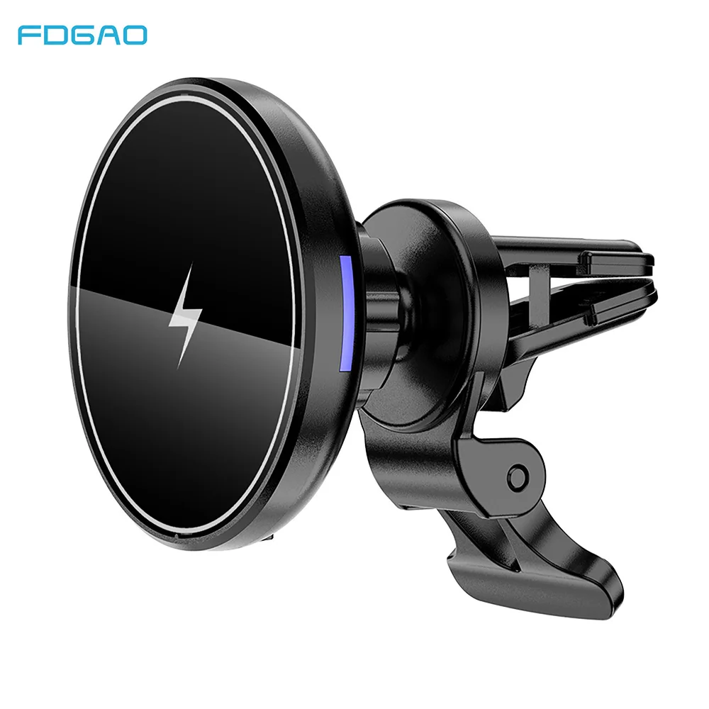 Magnetic Wireless Car Charger 15W PD Qi Fast Mount 360° Rotation Air Vent Phone Holder for iPhone 12 Pro Max Mini Magnet Case