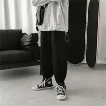 Спортивные штаны мужские модные однотонные повседневные штаны для бега мужские уличные свободные брюки в стиле хип-хоп мужские спортивные штаны M-5XL