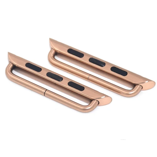 Connector Adapter for apple watch band 44mm 40mm 42mm 38mm iWatch 5 4 3 2 Stainless Steel Metal Adapter Tool watch Accessories - Цвет ремешка: Rose gold A