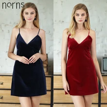 Norns бархатная ночная рубашка с v-образным вырезом, Пижама для женщин, осенняя и зимняя одежда для сна, сексуальная одежда для сна, сплошной цвет, тонкая нижняя юбка