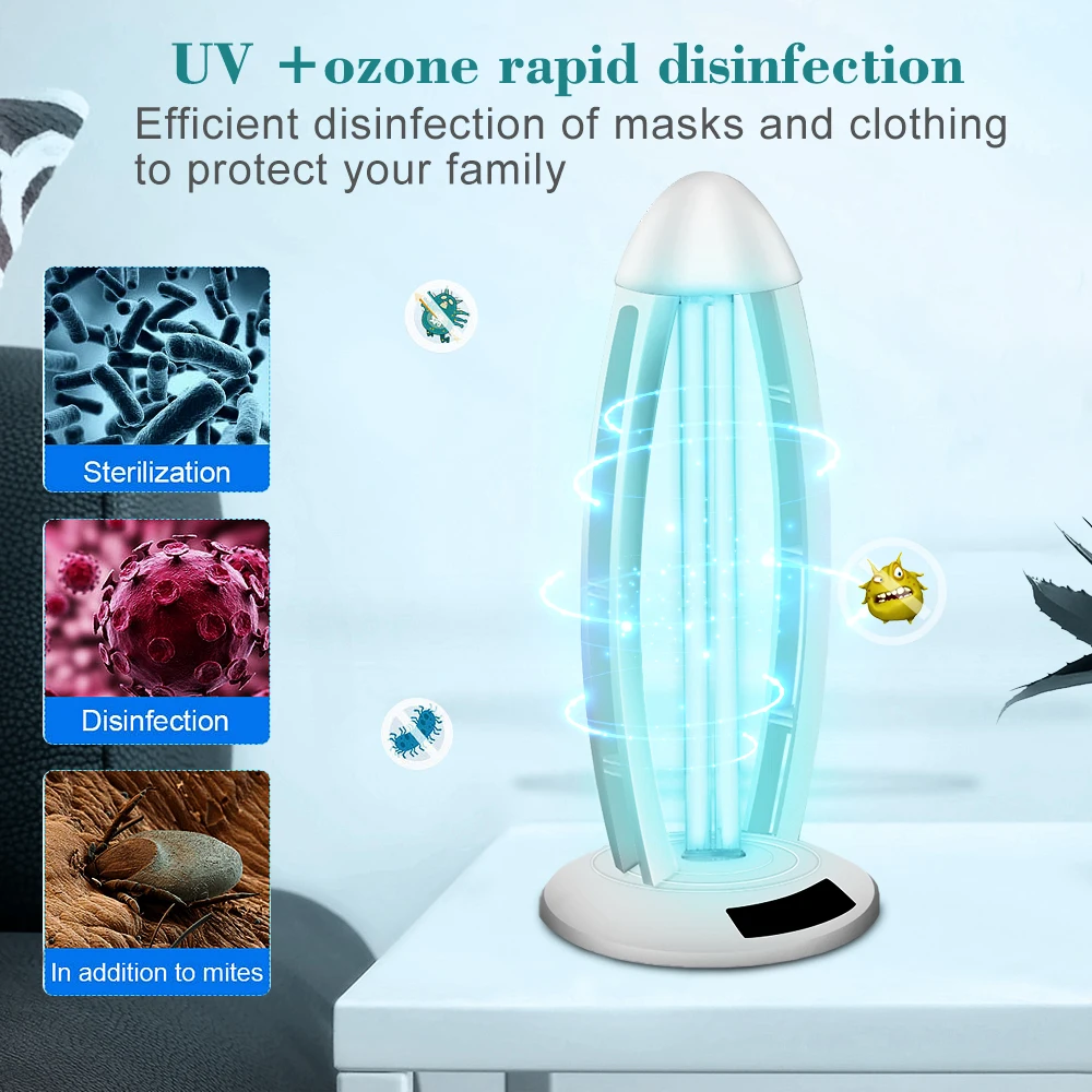 

38W 220V 110V LED UV Sterilizer Lamp Ultraviolet UVC Quartz Lamp Bulb UV Disinfection Lamp Ozone Bactericidal Germicidal Light