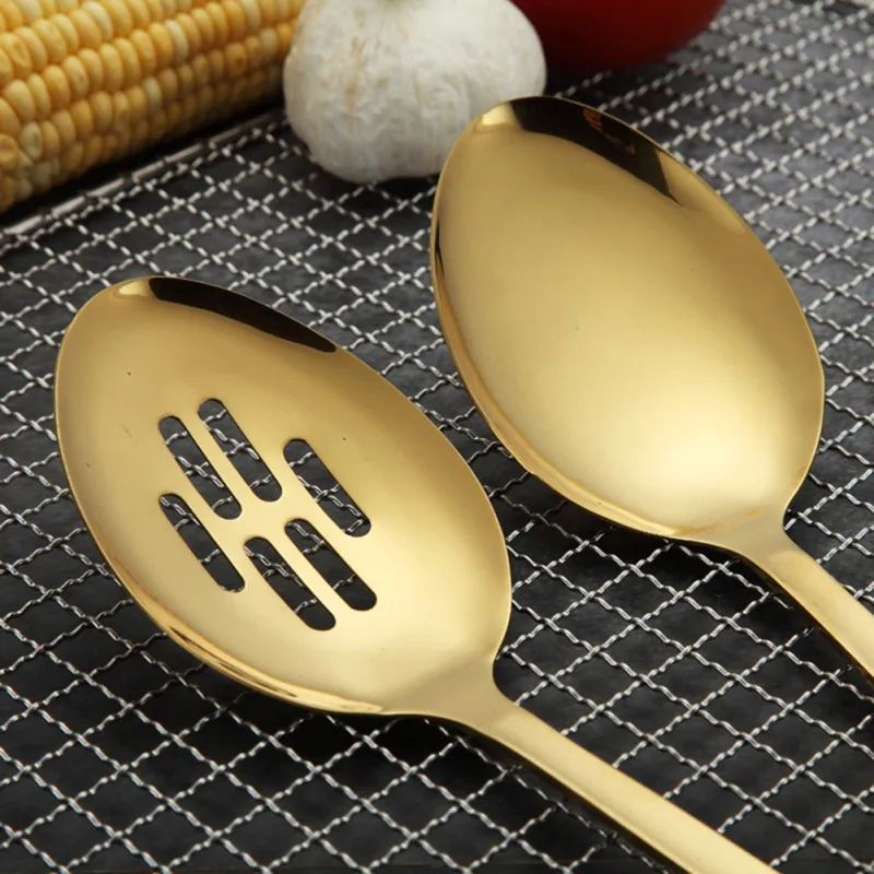 

2019 1PCS Golden Spoon Spatula Shovel Stainless Steel Cooking Tools Household high Temperature Resistance Cookware Kitchen Tools