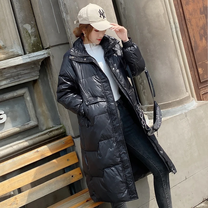 Fitaylor Winter Stand Collar Long Down Jacket