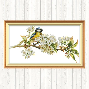 

Bird and Flowers DIY Needlework Crafts Patterns Kits Wall Home Decor Cross Stitch Kits Cotton Thread Embroidery Needlework Sets
