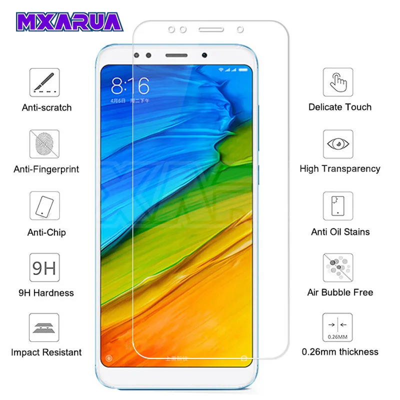 

9H Tempered Glass on the For Xiaomi Redmi 5 Plus 5A 4 4X 4A S2 Go K20 Screen Protector Redmi Note 4 4X 5 5A Pro Protective Film