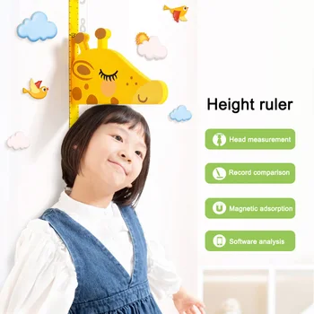 

Movable Giraffe Head Height Ruler Wall Stickers Baby Height Ruler Measurement Tool DTT88