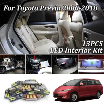 

13Pcs Premium Canbus Xenon White LED Lights Interior Package For Toyota Previa 2006-2018 led interior lights Kit +Tool