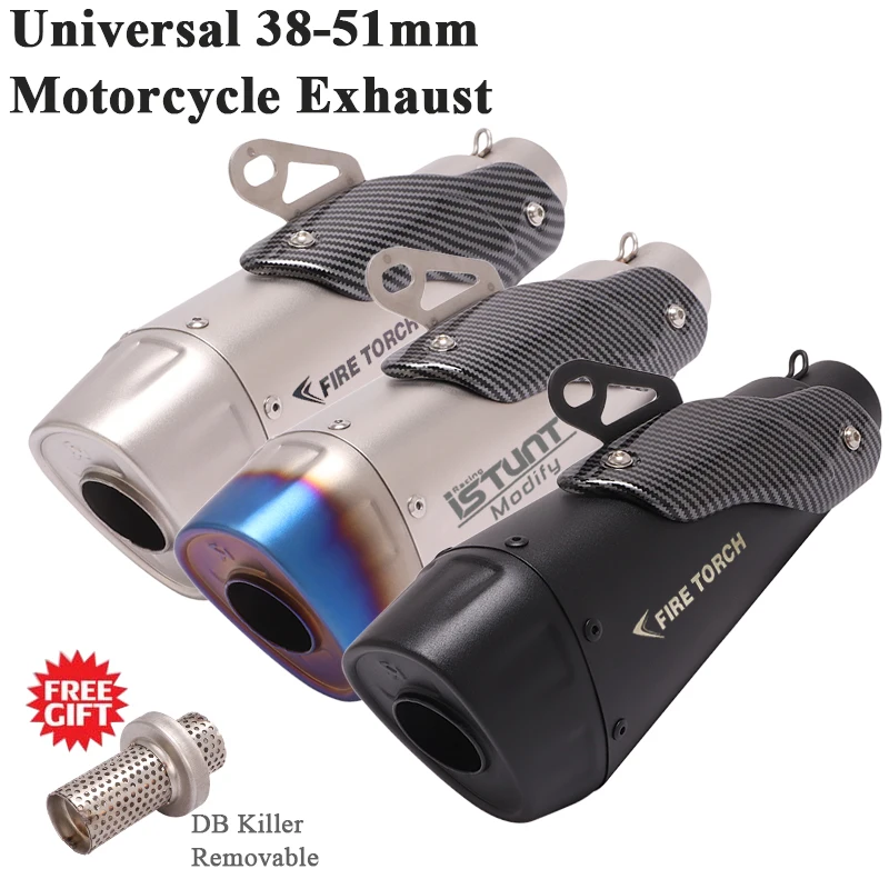 Выхлопная труба Univesal для мотоцикла 51 мм ATV TRK502 R3 MP3 Nissan 400 MT09 ER6N MSX125 Hornet