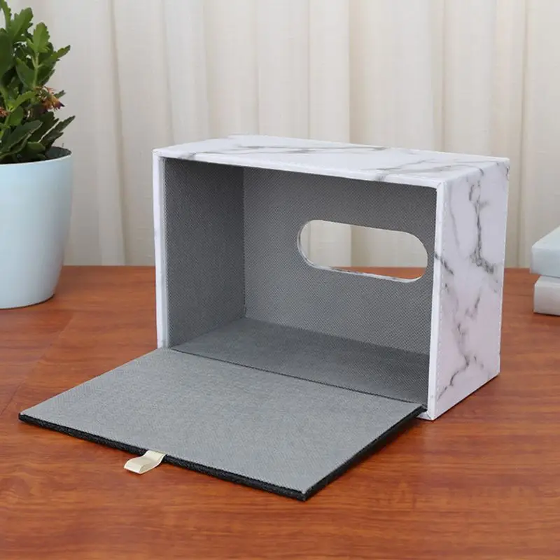 Прямоугольная коробка для салфеток из искусственной кожи с мраморным покрытием для лица, держатель для салфеток, диспенсер для бумажных полотенец, контейнер для домашнего офиса, декор для автомобиля