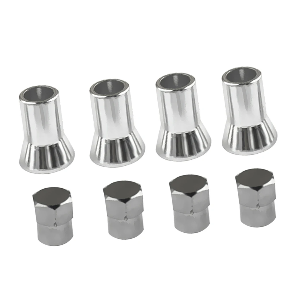 8 Pairs Car Truck TPMS Tire Valve Stem Caps Sleeve Covers Chromed Plastic