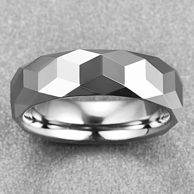 Nuncad мужские кольца из карбида Sungsten Personalizd, 6 мм, Ромб, Полированное Серебро, кольца для мужчин, ювелирные изделия, удобные, подходят для размера