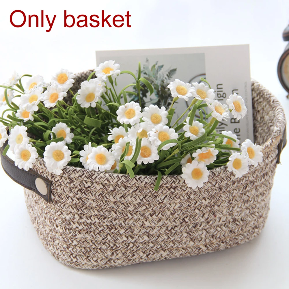 Durable With Handle Household Easy Carrying Universal Large Capacity Cotton Rope Handmade Woven Toy Organizer Storage Basket