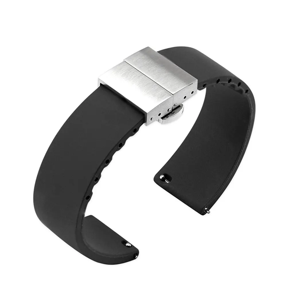 Quick Release 18 мм силиконовый ремешок для часов Ремешок для Garmin Active S двойная кнопка бабочка браслет ремешок для LG W100