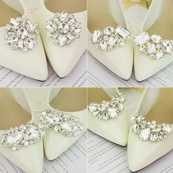 

2pcs Shoe Clip Wedding Shoes Decoration DIY Clothing Women High Heels Buckle Clips Rhinestone Fashion Decorative 5 Types