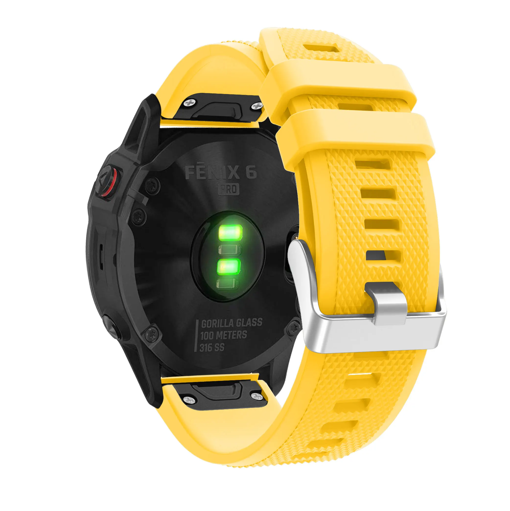 Браслет, ремешок для часов для Garmin Fenix 6X 6 6S 3 3HR 935 945 Quatix 5 Smart Quick Release силиконовый ремешок с регулировкой ремешка - Цвет ремешка: Yellow