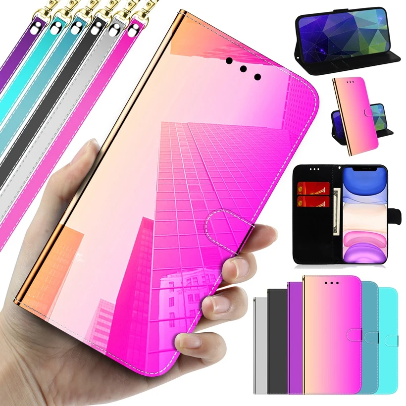 Luxury 3D Mirror Leather Flip Phone Case For iPhone 6 6S 7 8 Plus X XS XR 11 Pro Max SE 2020 Bright on Cover Wallet Stand Coque iphone 8 lifeproof case