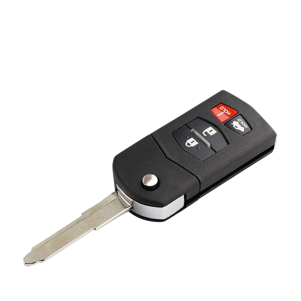 Keyforkess2/3/4 pulsanti portachiavi a distanza Fob Shell Flip pieghevole per Mazda 2 3 5 6 M6 MX5 CX5 CX7 CX9 RX8 con testa chiave lama non tagliata - H01191ab22f514053a998e3e133c654414
