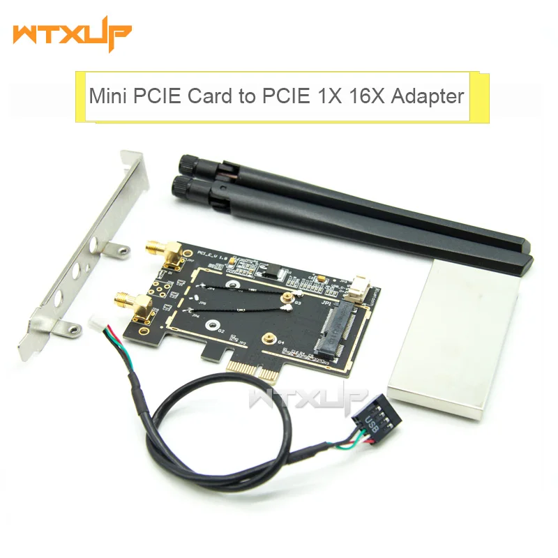 Мини PCI-E pice wifi карта для рабочего стола PCIE PCI-Express 1X 16X беспроводной адаптер BT конвертер 2* AC антенна для Intel 7260HMW 3160