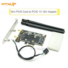 Мини PCI-E pice wifi карта для рабочего стола PCIE PCI-Express 1X 16X беспроводной адаптер BT конвертер 2* AC антенна для Intel 7260HMW 3160