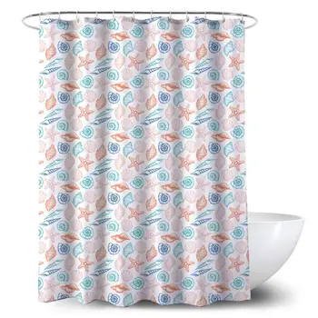 

Seashell Starfish Shower Curtain Waterproof Bathroom Curtain Washable Bath Curtain Home Bath Decor Curtains Rideau De Douche