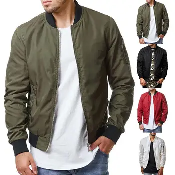 

Men's long-sleeved collar jacket jacket fashion street color zipper cardigan baseball uniform shirt