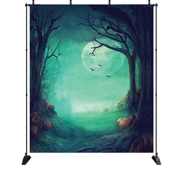 

Mysterious Misty Forest full moon Photography Backdrop for Halloween Background for Children Baby Photoshoot Photo Studio