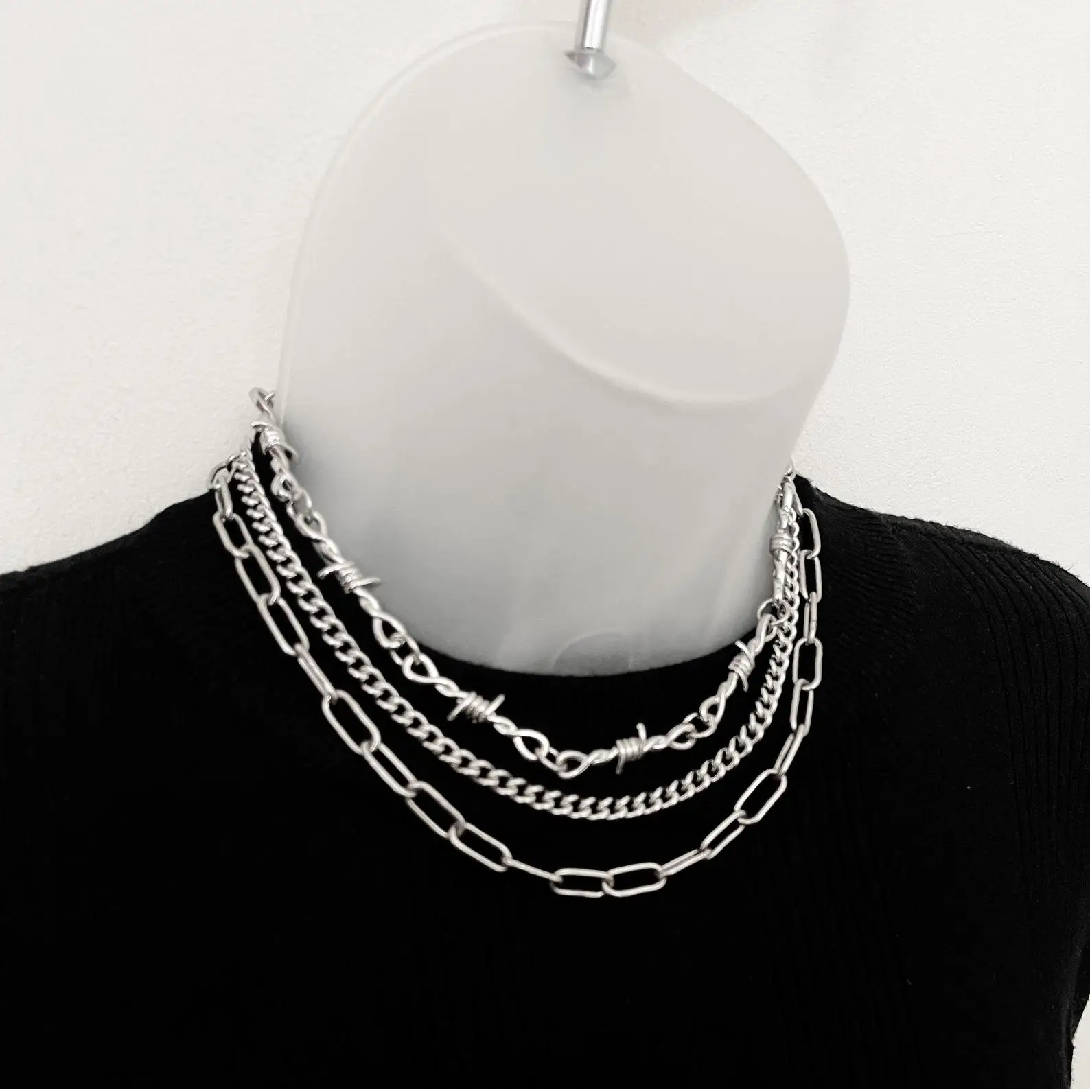 silver link necklace silver barbed wire necklace barbed wire necklace barbed wire necklace curb chain