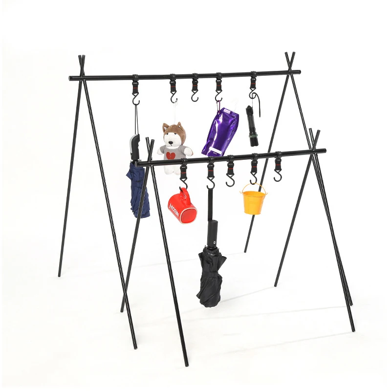 Folding Hanging Rack Home Clothes Hanging Rack Outdoor Travel Camping