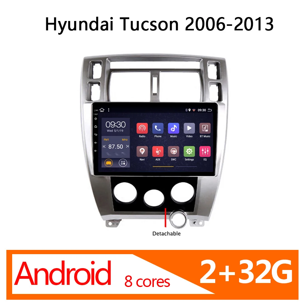 Автомагнитола для Hyundai Tucson 2006-2013 android 2 32 ГБ 8 ядер 1 din навигатор | Автомобили и