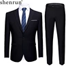 <p> Shenrun Men Suits 2 Pieces Jacket Pants Business Uniform Office Suit Wedding Groom Tuexdo Slim Fit Single Button Casual Formal