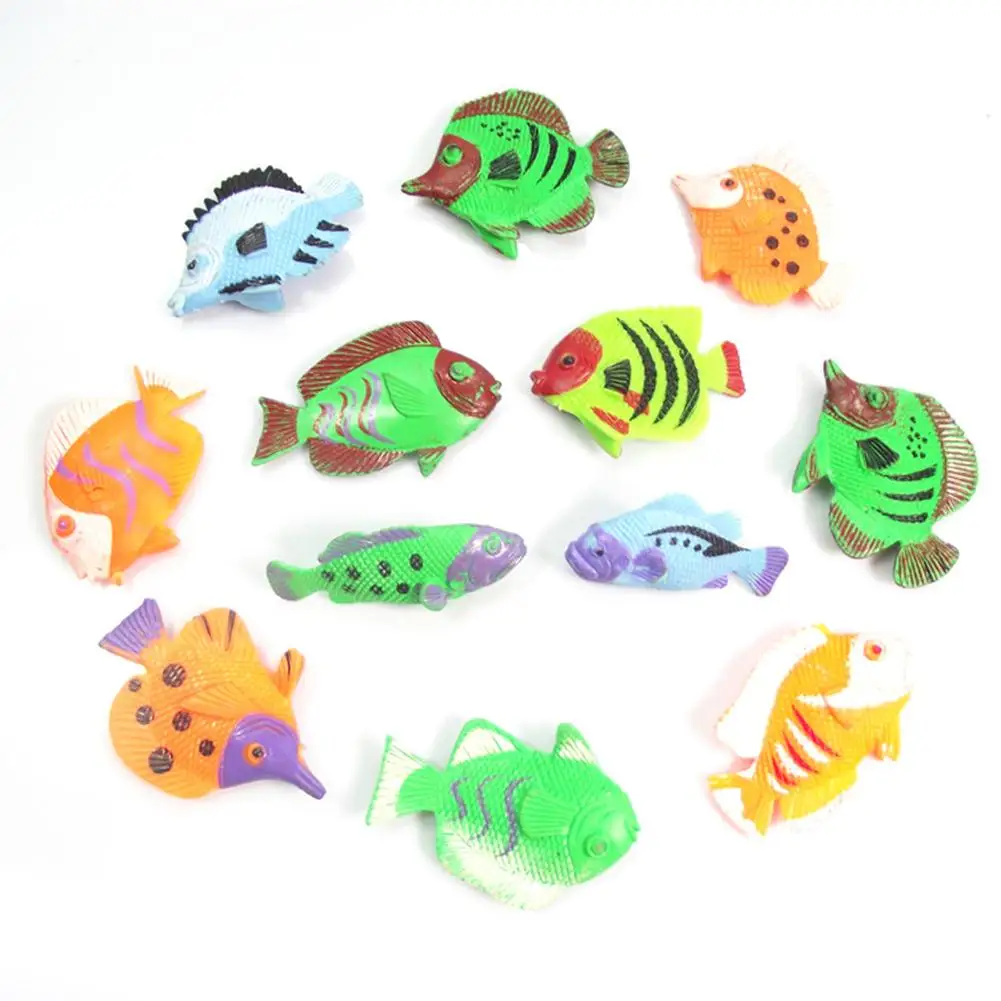 12 шт. мини Наклейка на стену тропический океан рыба фигурка модель игрушки DIY песок стол пейзаж Декор рыба детские игрушки для ванной