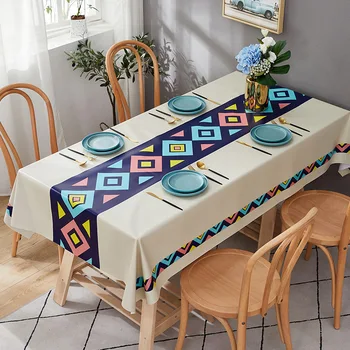 

Home Kitchen Oilproof Tablecloth Fabric Waterproof Anti-scalding Washable PVC Nordic Internet Celebrity Dining Tablecloth
