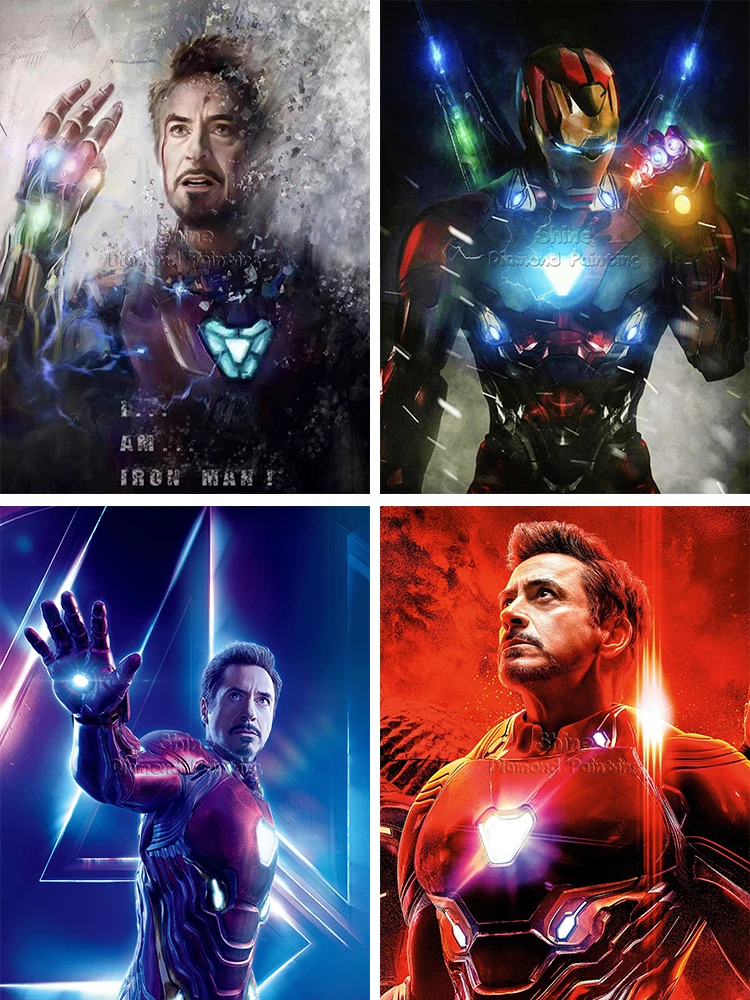 5D Diamond Painting Marvel Avengers Iron Man New Arrivals Portrait Hobby Art DIY Full Square Round Drill Mosaic Home Decoration rhinestone diamond dotz