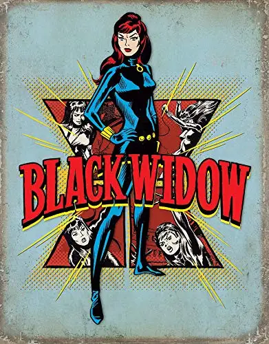 Black Widow Retro Dependent предприятий Marvel Comics Невероятный Халк Ретро жестяной знак, 12," W x 16" H - Цвет: Black Widow Retro
