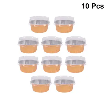 

10Pcs 125ml Aluminum Foil Baking Cup Heat Resistant Cake Cups Pastry Muffin Molds Cupcake Liners Ramekins for Dessert Kitchen