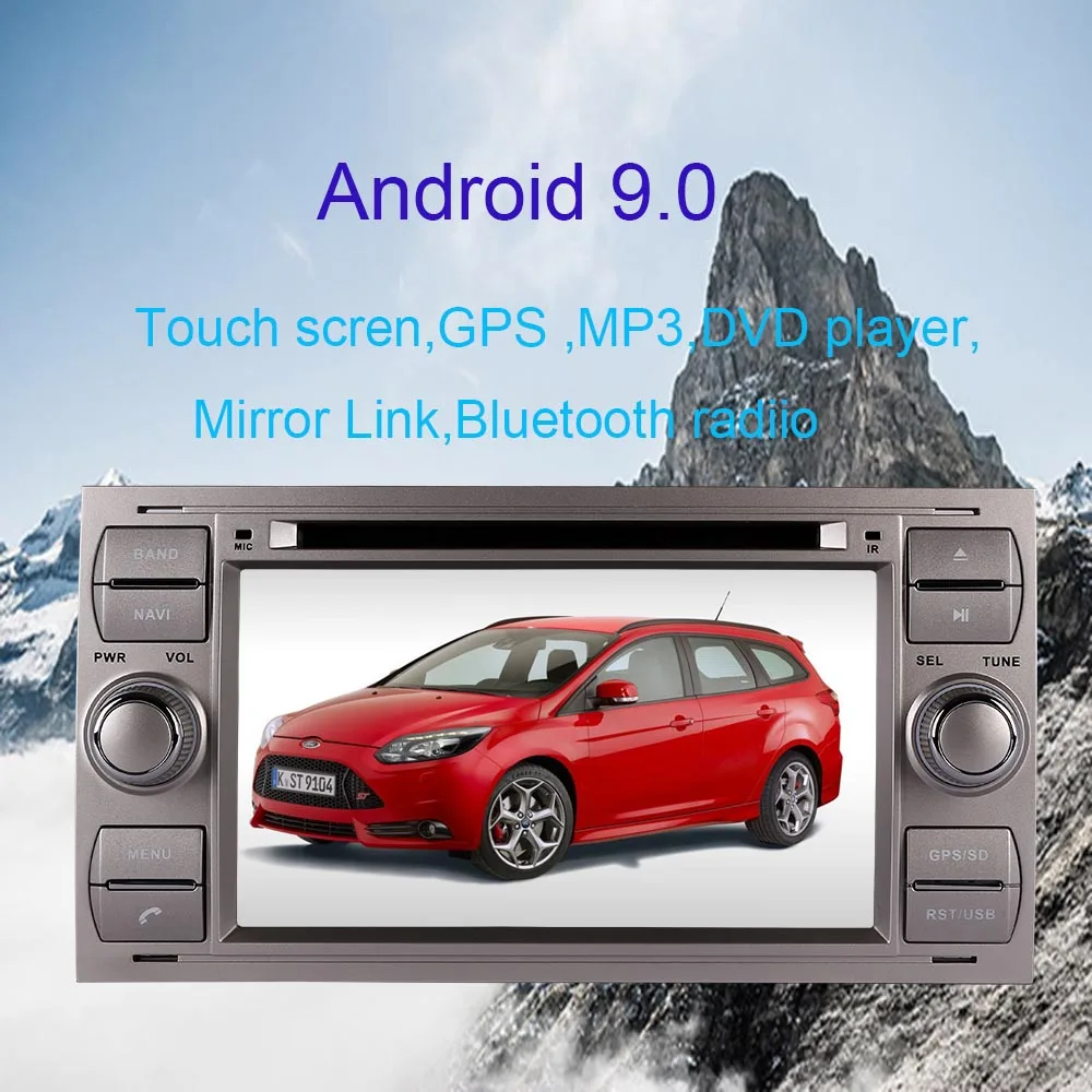Clearance Android 9.0 Octa Core 4GB RAM Car GPS Navigation For Ford Focus/Mondeo/S-max/Connect 2005-2007 Silver Car Radio Stereo Wifi OBD+ 0