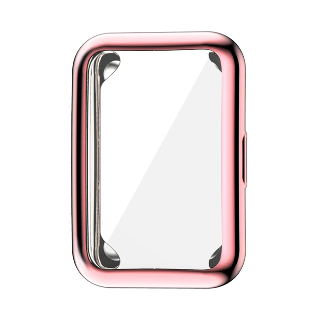 Case for Huawei Watch fit Cover Plated Accessories TPU Bumper All-Around Screen Protector and Bling Case for Huawei Watch fit Pink